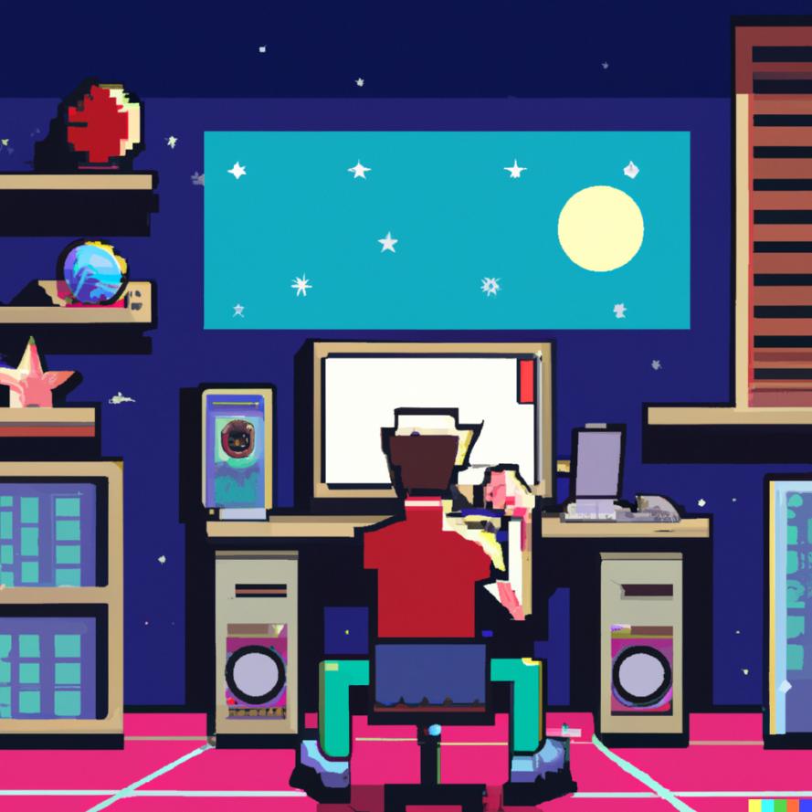 Name:  DALL·E 2023-01-13 15.08.09 - A gamer playing videogames sci-fi pixel art gaming room.jpg
Views: 409
Size:  75.4 KB