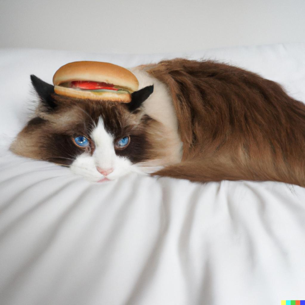 Name:  DALL·E 2023-03-28 17.58.04 - A ragdoll cat lying on a bed looking like a hamburger.jpg
Views: 166
Size:  67.9 KB